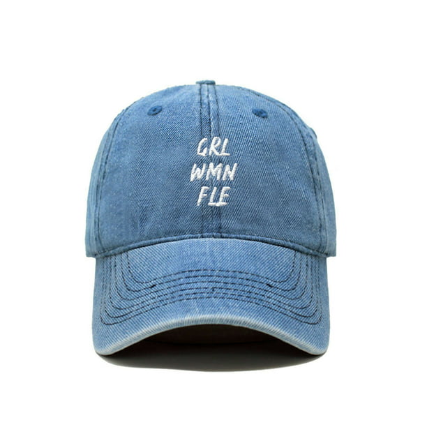 version of the new cotton denim baseball cap Letter stickers  casual flat hat 